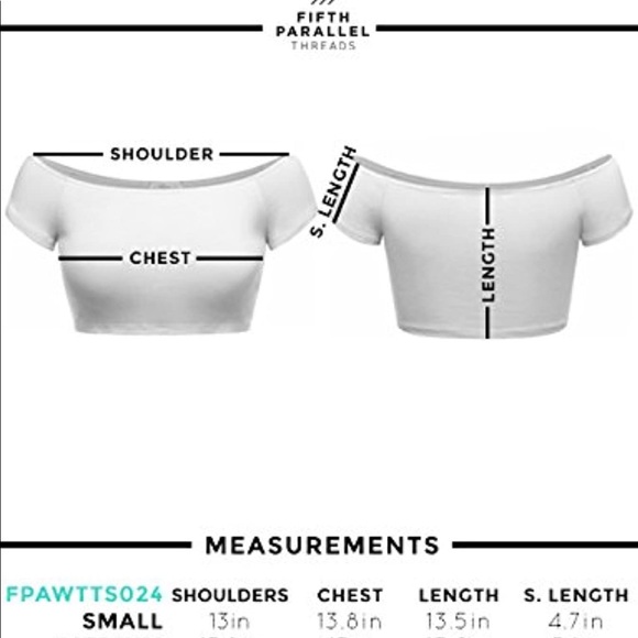 FPT Womens Basic Short Sleeve Off The Shoulder Crop Top WHITE SMALL - Picture 3 of 3